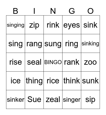 bingo card Bingo Card