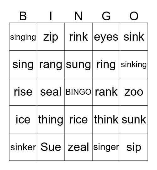 bingo card Bingo Card