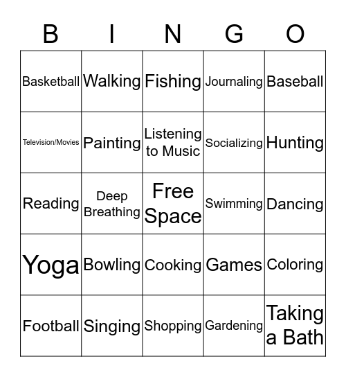 COPING SKILLS Bingo Card