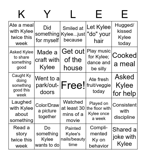 KYLEE BINGO Card