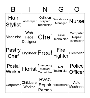 Career Bingo Card