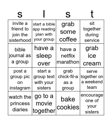 Sisters in the Summer  Bingo Card