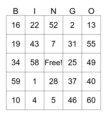 Chemistry Review Bingo Card