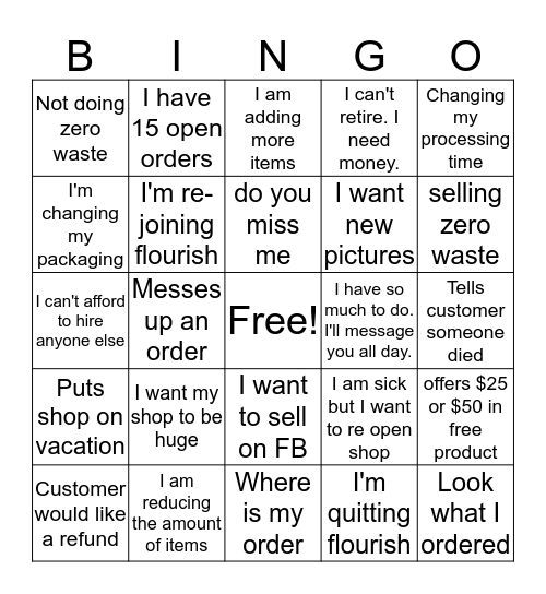 What will Linda do next Bingo Card