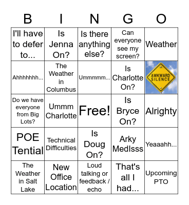 Lig Bots Bingo Card