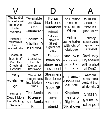 E3 Bongo Bongo Bongo I don’t wanna leave the Congo Bingo Card