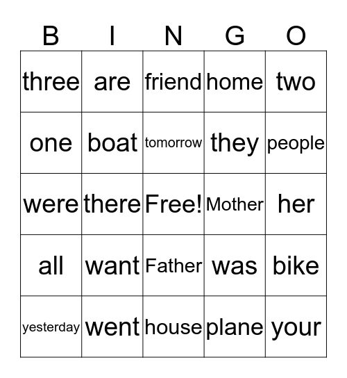 Bingo! Bingo Card