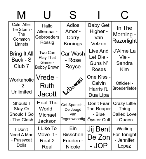 303 Bingo Card