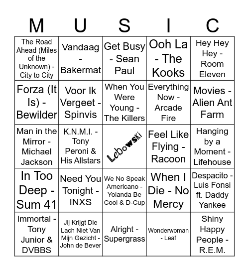 405 Bingo Card