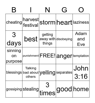 Treasure Quest Bingo Card