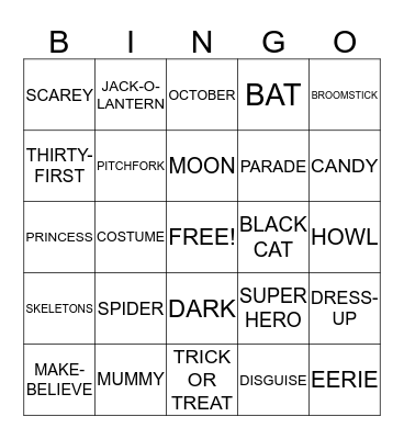 HALLOWEEN Bingo Card