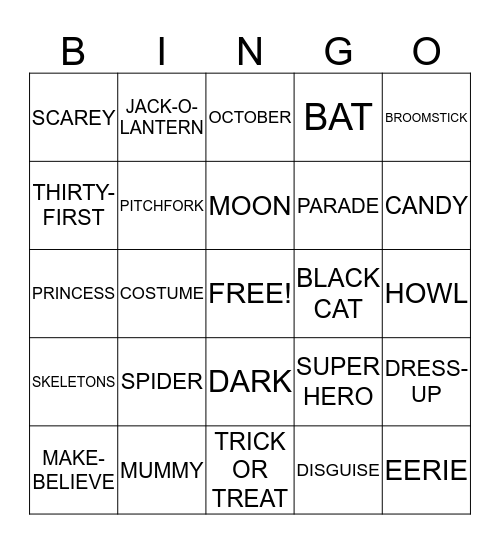 HALLOWEEN Bingo Card