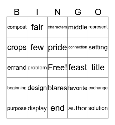 Why We Celebrate Holidays: G1 U6 W5 Bingo Card