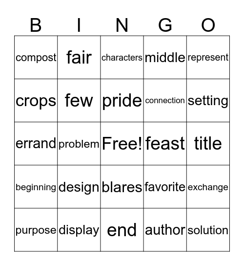 Why We Celebrate Holidays: G1 U6 W5 Bingo Card