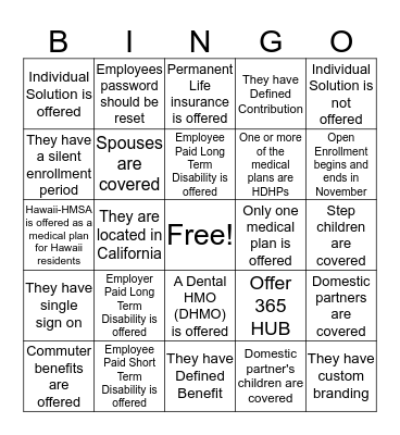PRD Bingo Card