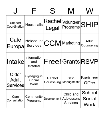 JFS Bingo Card