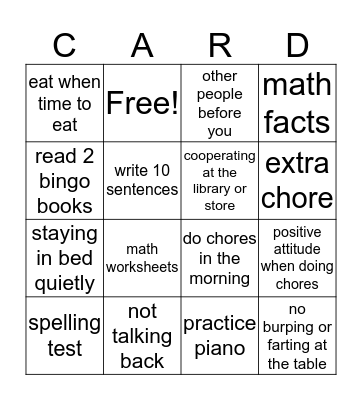 BINGO Card