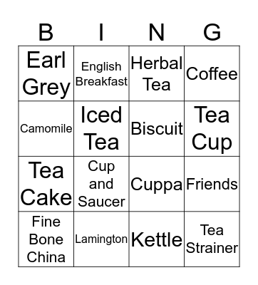 BIggest Morning Tea Bingo Card