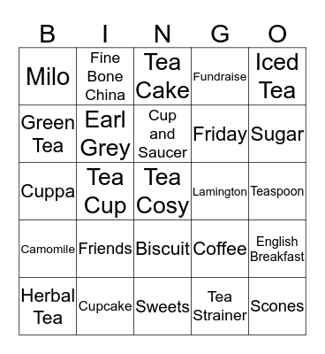 Biggest Morning Tea Bingo Card