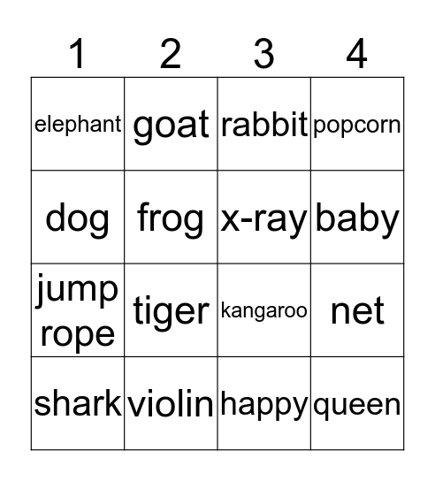 What is that Letter Bingo Card