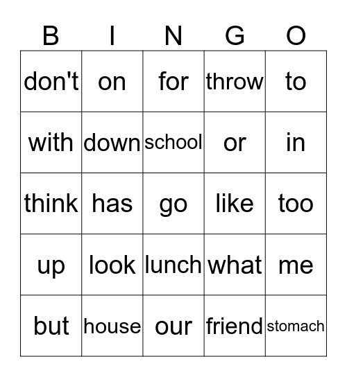 Unit 10 Bingo Card