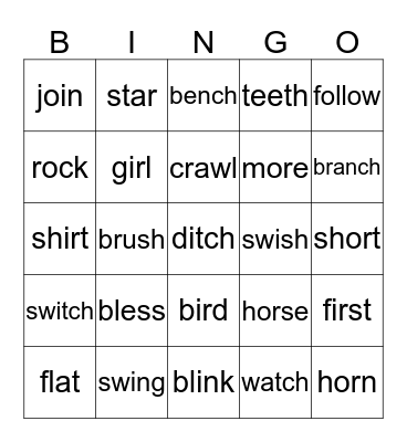 Wordlist 13 Bingo Card