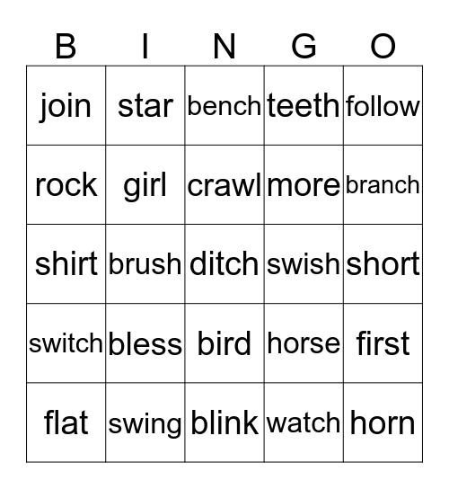 Wordlist 13 Bingo Card