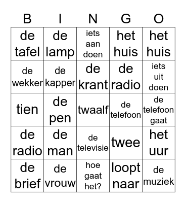 Je kan me wat module 1 Bingo Card