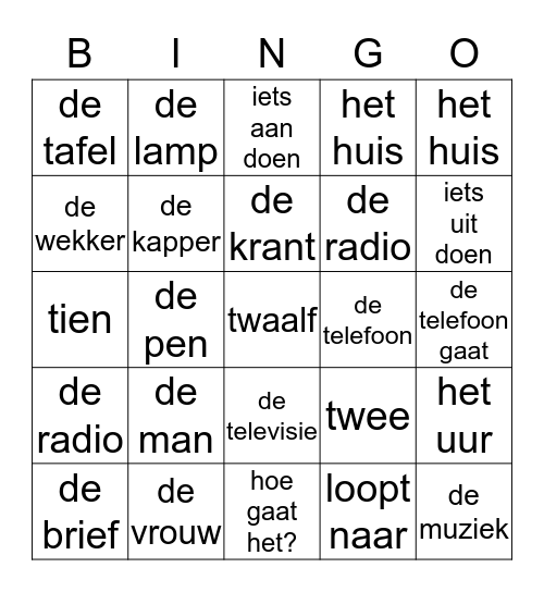 Je kan me wat module 1 Bingo Card