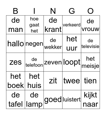 Je kan me wat module 1 Bingo Card