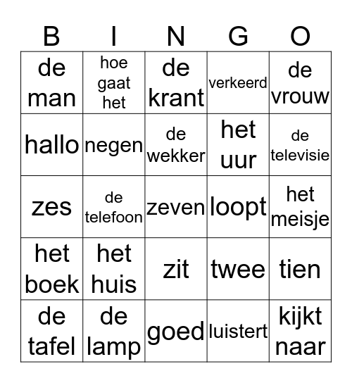 Je kan me wat module 1 Bingo Card