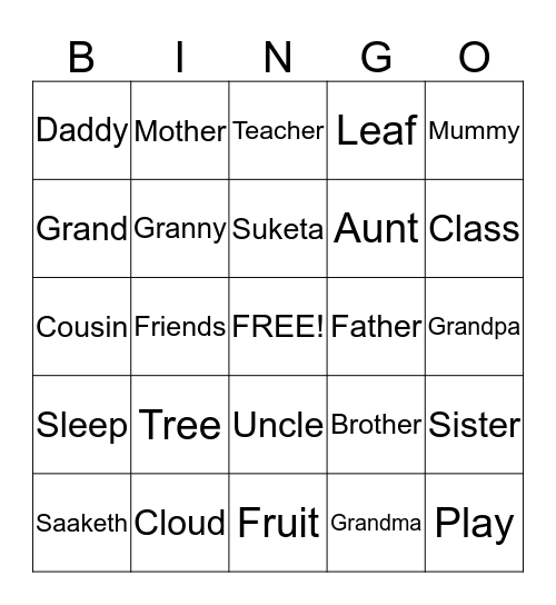 Suketa's Bingo Card