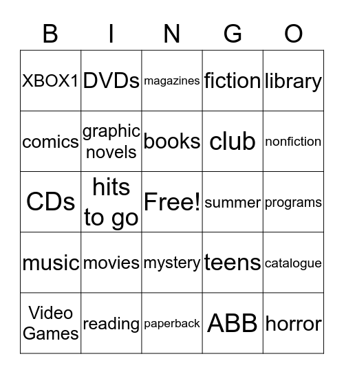 Library BINGO Card