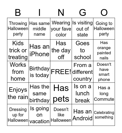 Find Someone Who... Bingo Card