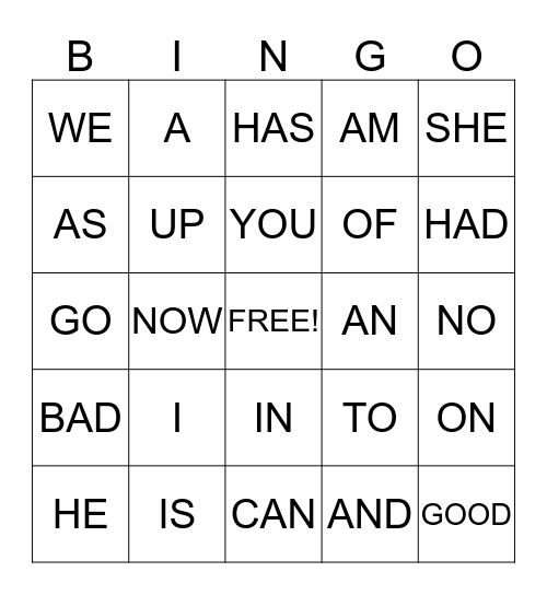 Saaketh's Bingo Card