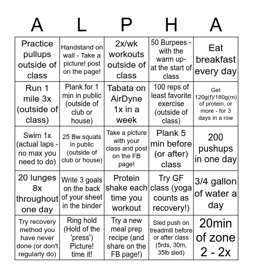 Alpha Bingo! #alphabingo Card