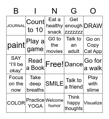 BALANCE BINGO Card