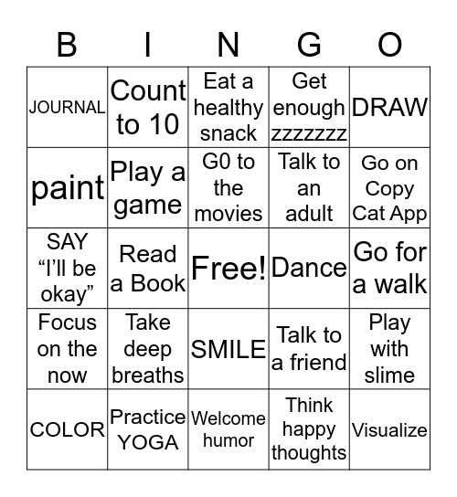 BALANCE BINGO Card