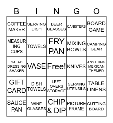 Erika & Omar Bingo Card