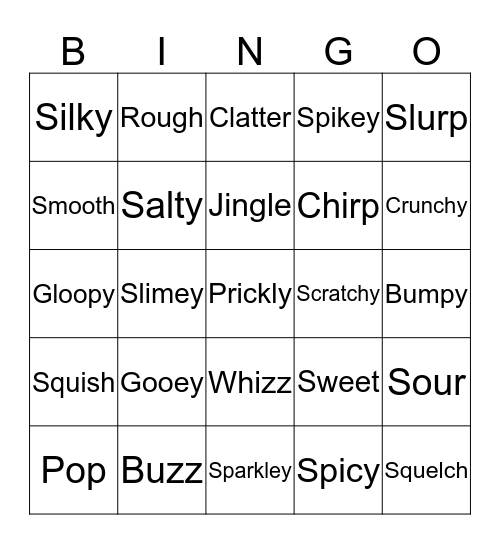Sense-sational BINGO! Bingo Card