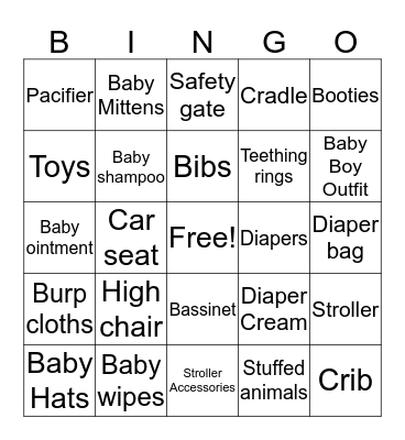 BABY FLEMING BINGO Card