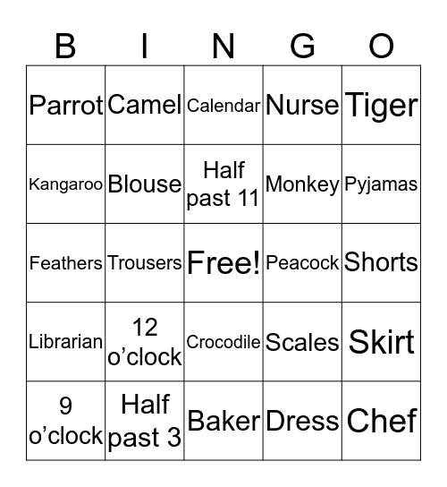 2A Review Bingo Card