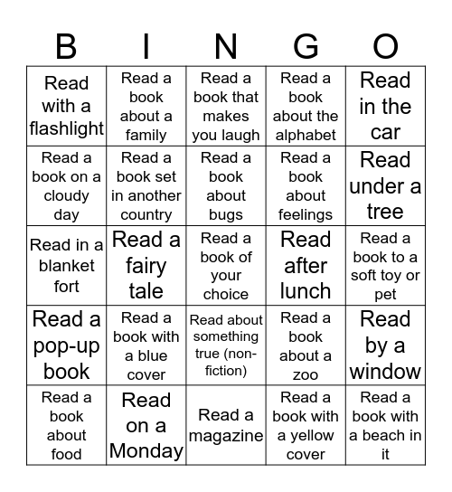 2018 Summer Reading Challenge - (A) Child Bingo Card