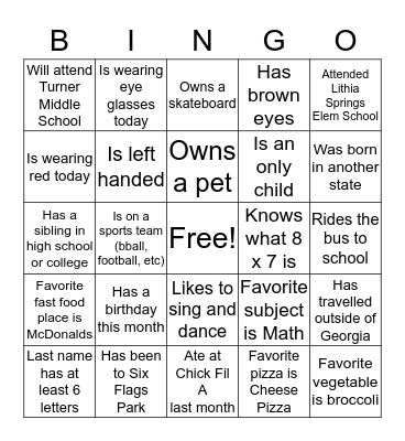 FIND SOMEONE WHO ... Bingo Card