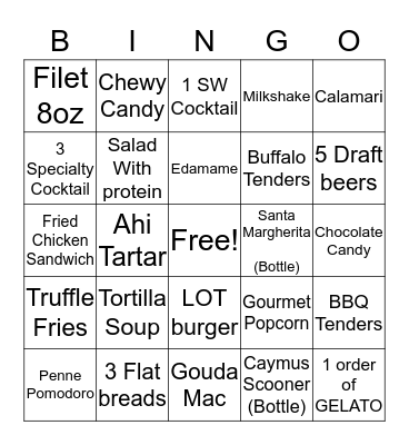 BINGO @ THE LOT Bingo Card