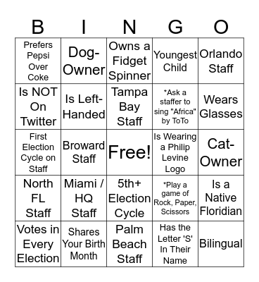 PL4G BINGO! Bingo Card