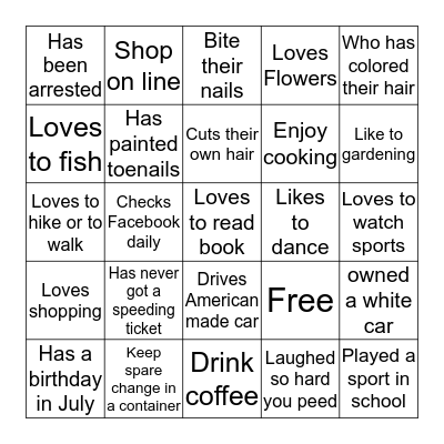 THE SWINNEY FAMILY REUNION 2018 Bingo Card