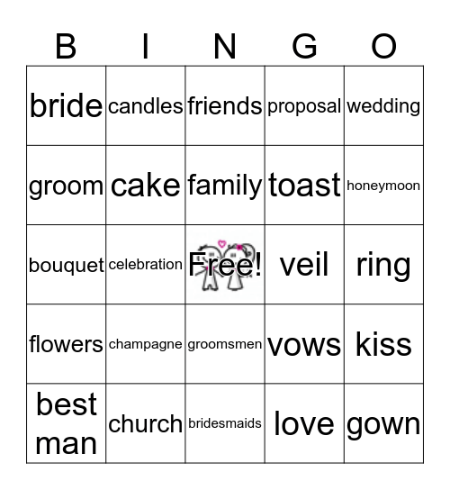 Bridal Shower Bingo Card