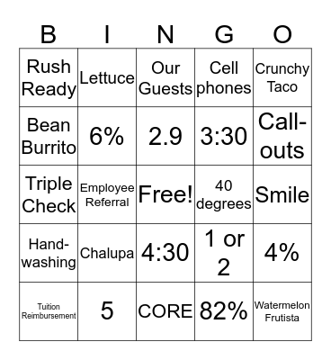 SUMMER RALLY 2018 Bingo Card