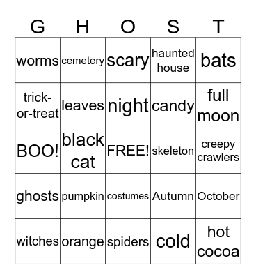 Happy Halloween! Bingo Card